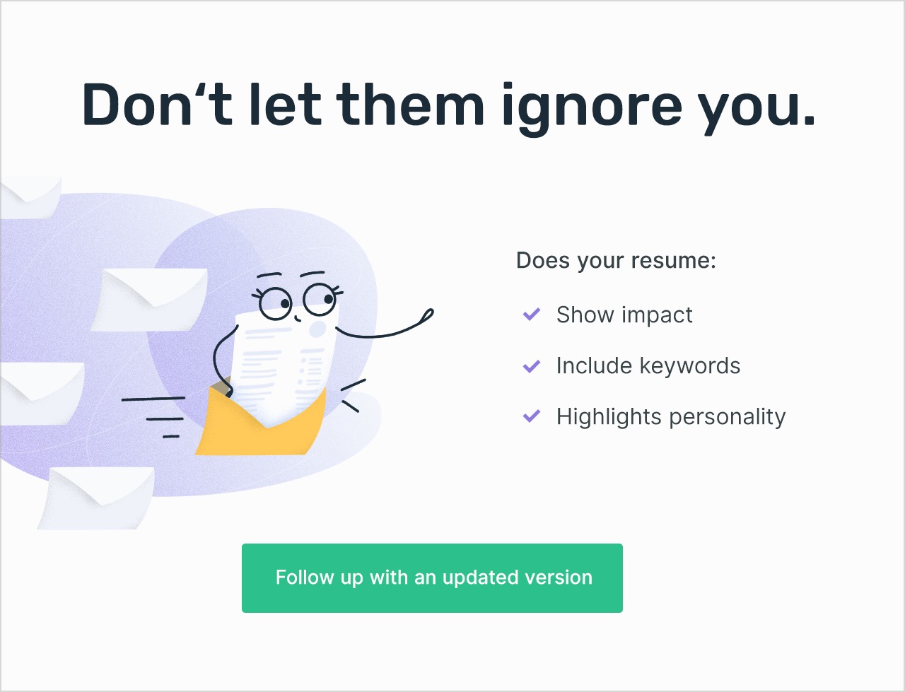 Enhancv Follow-up emails that will get you hired 