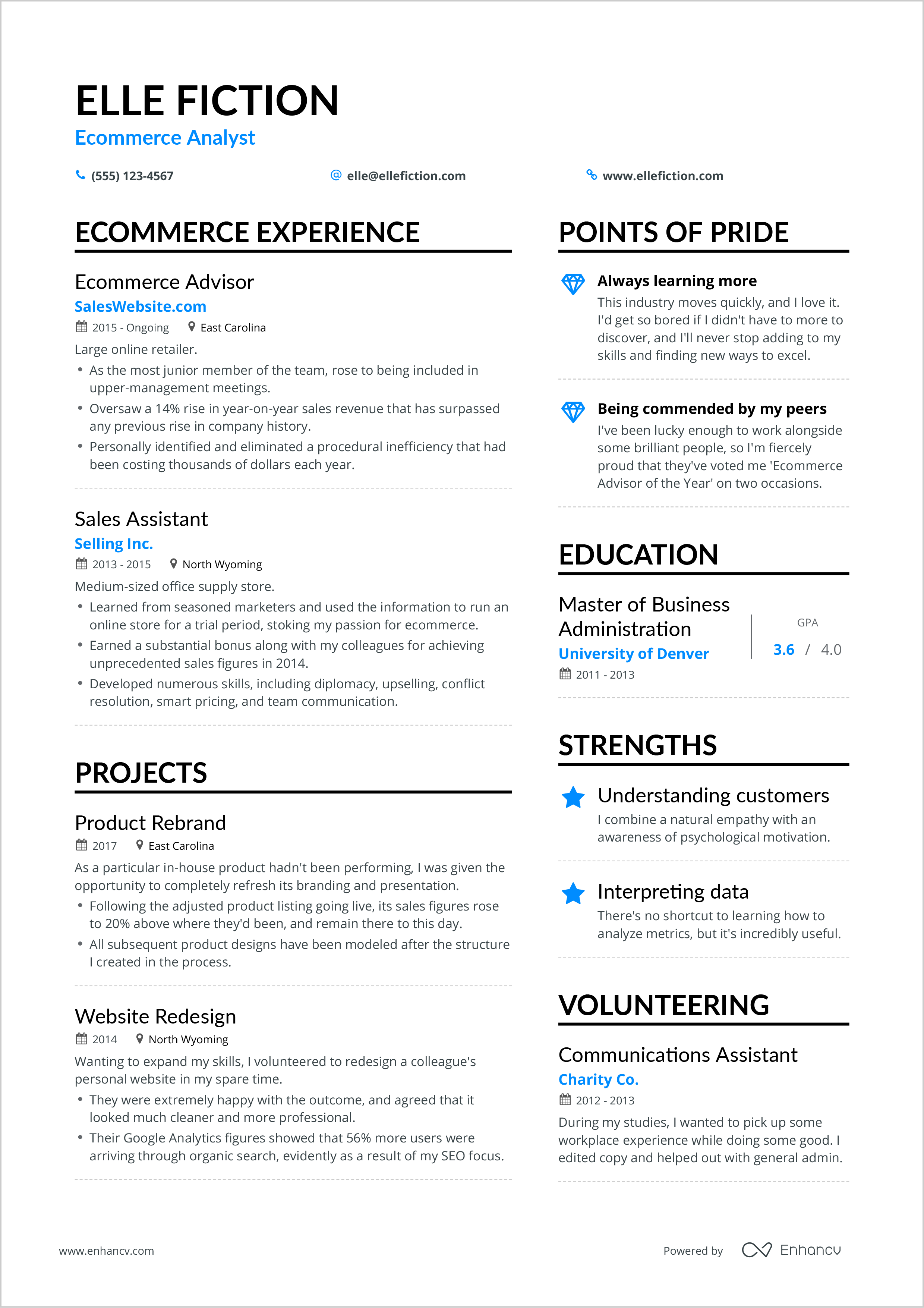 Enhancv 3 Steps To Write A Killer eCommerce Resume ecommerce resume