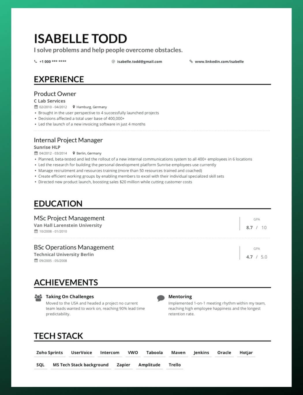 Create A Text Resume