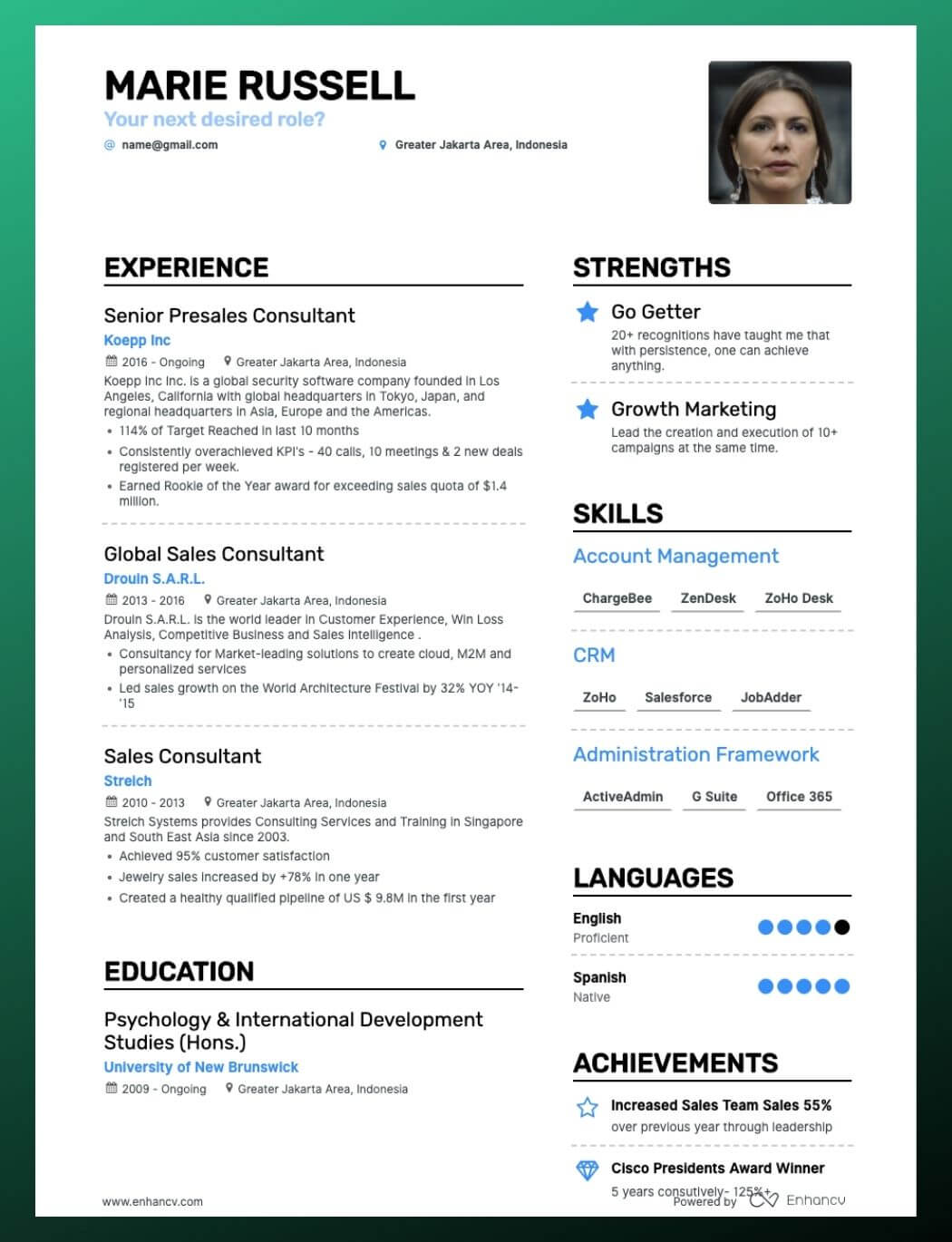 resume examples for additional skills