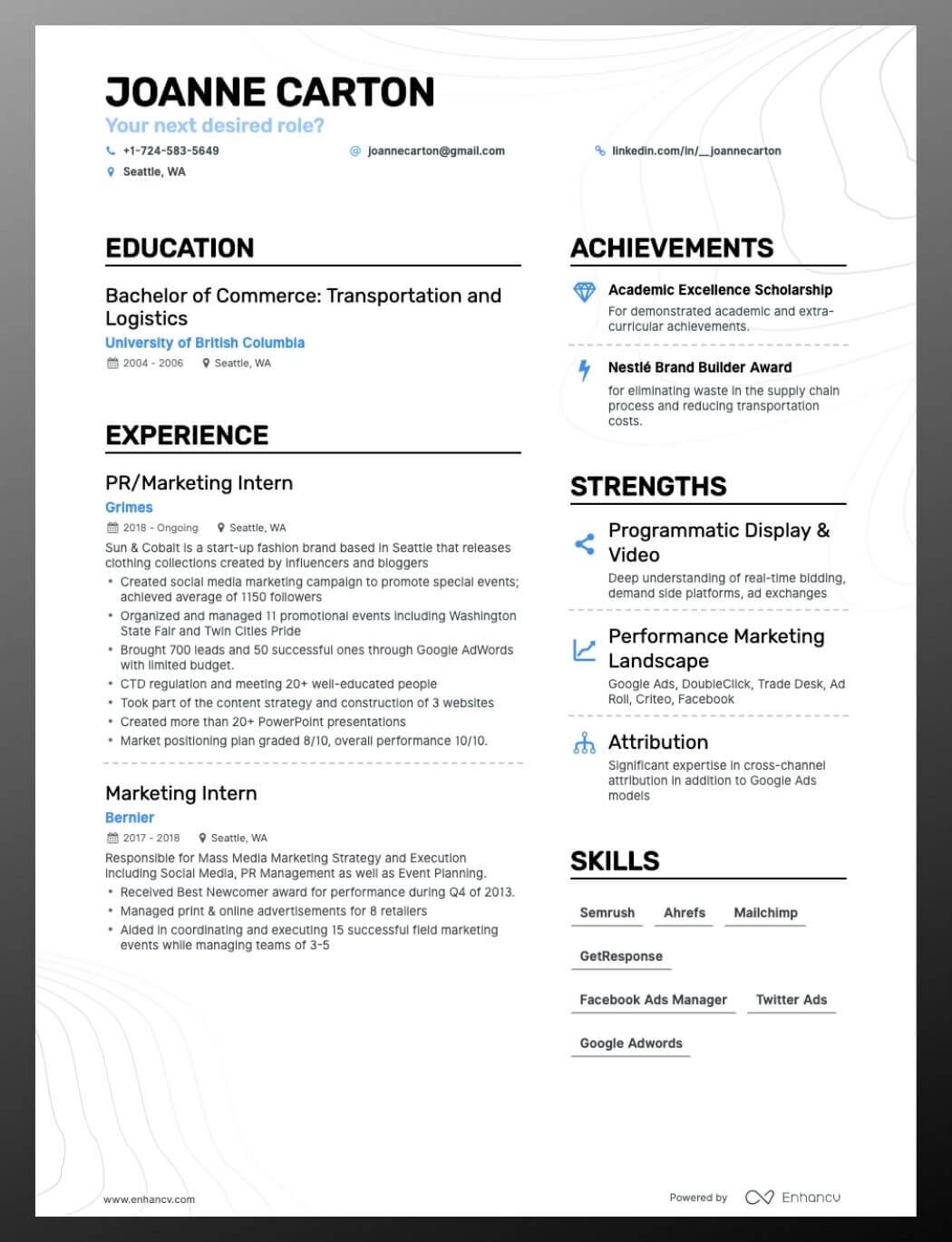 skills to put on a resume for first time job