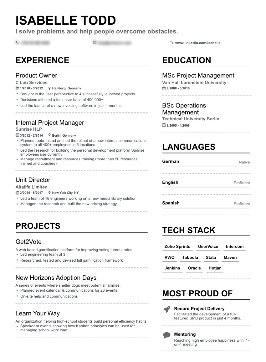 Combination Resume Template