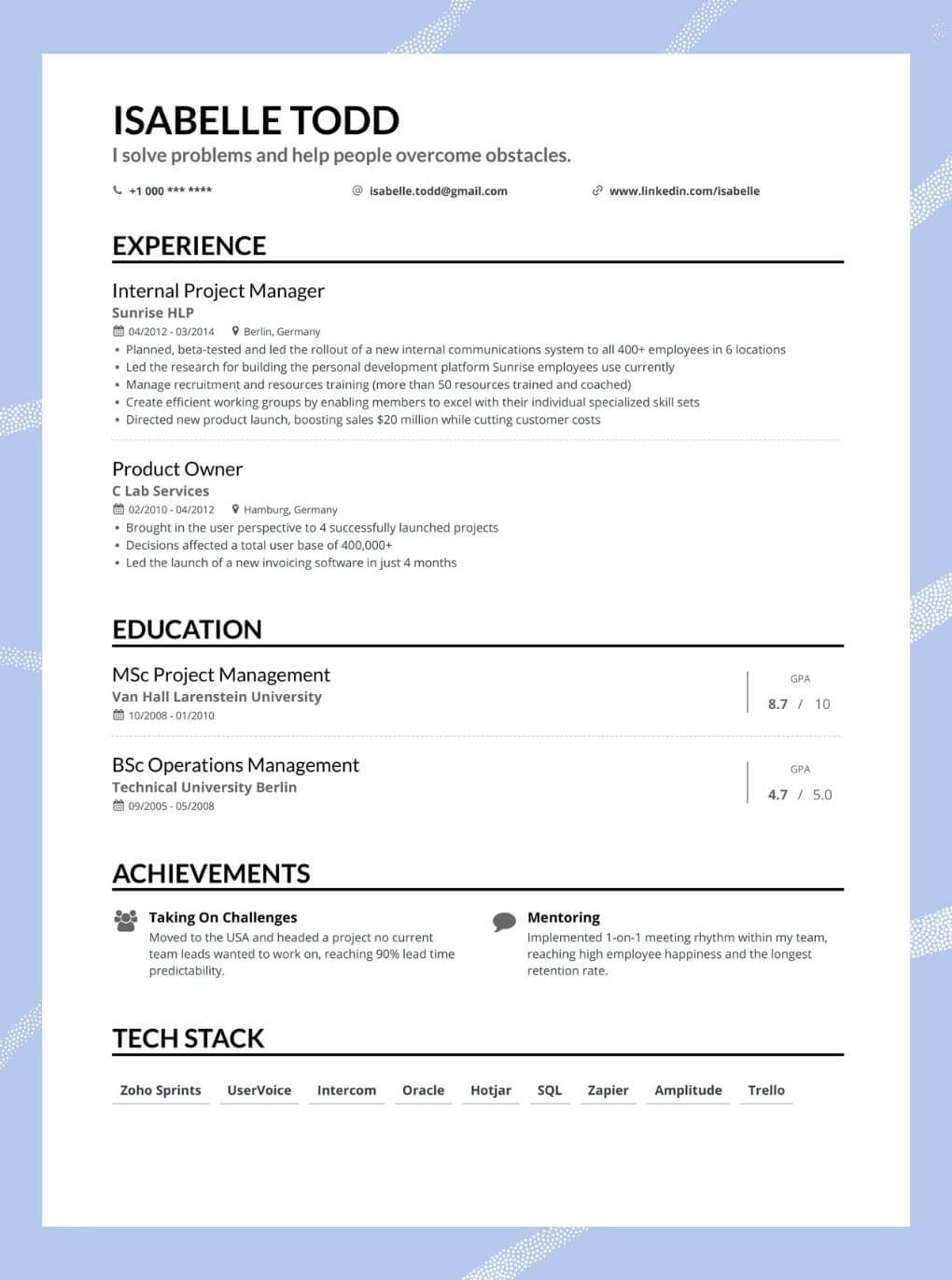 reverse chronological order education resume