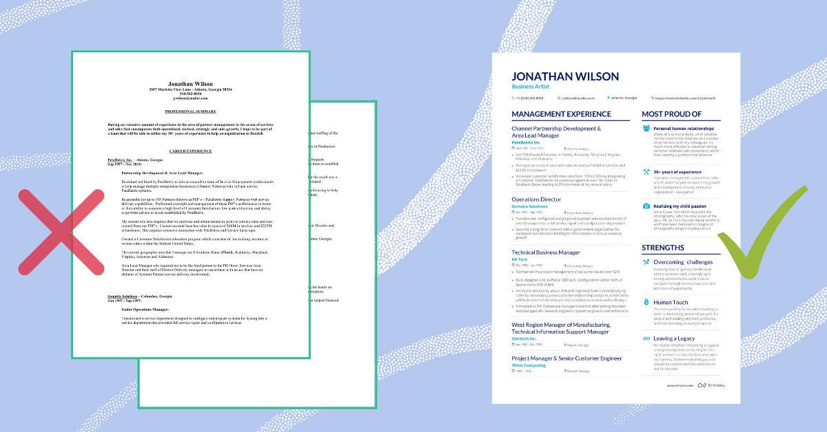 perfect resume layout