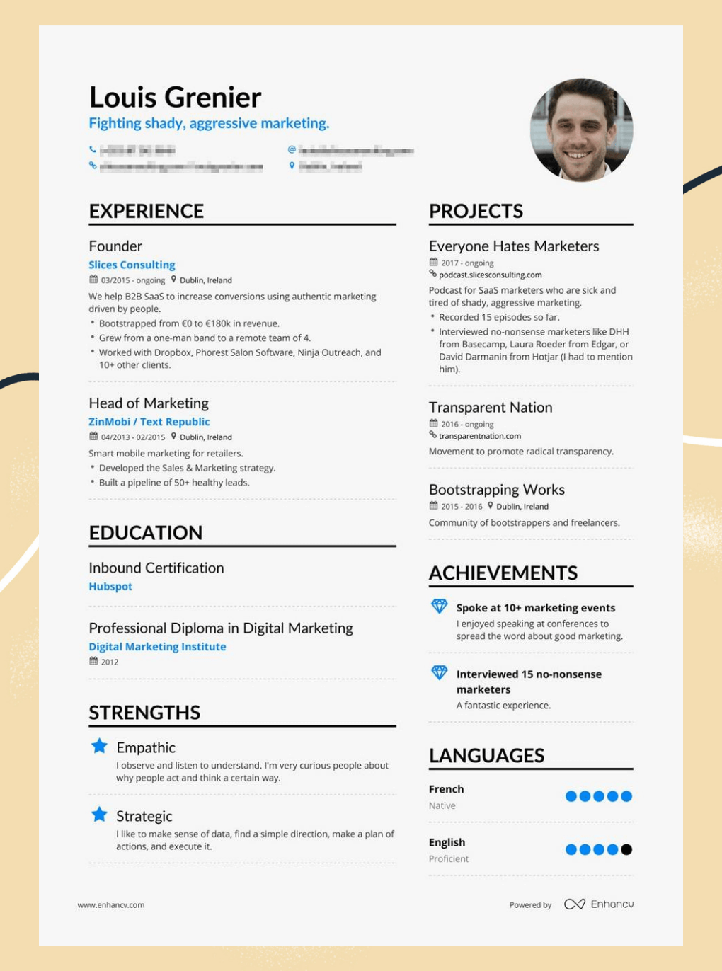 perfect resume layout