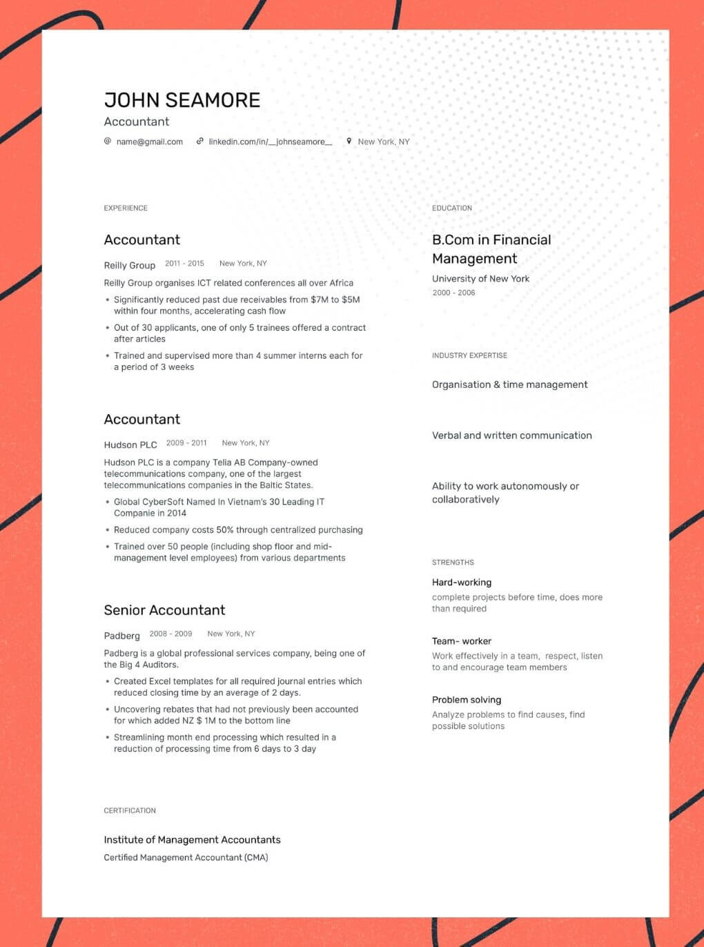 using articles in resume