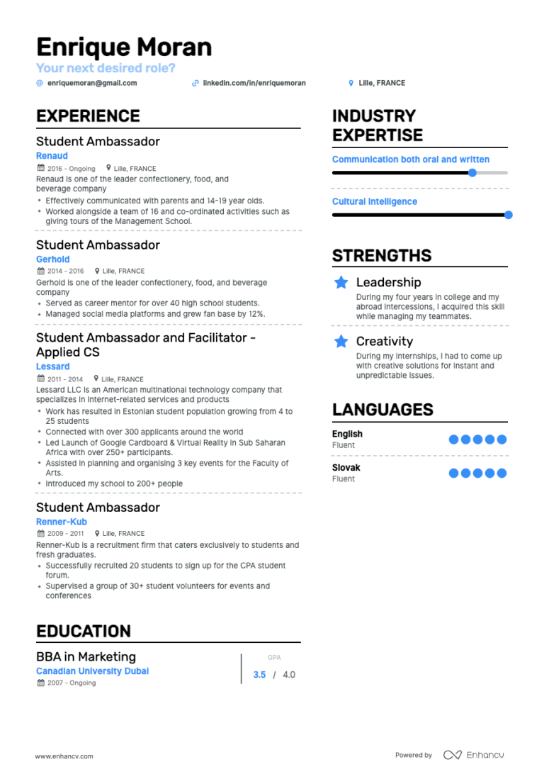 Resume Sections: Everything You Need to Know | Enhancv