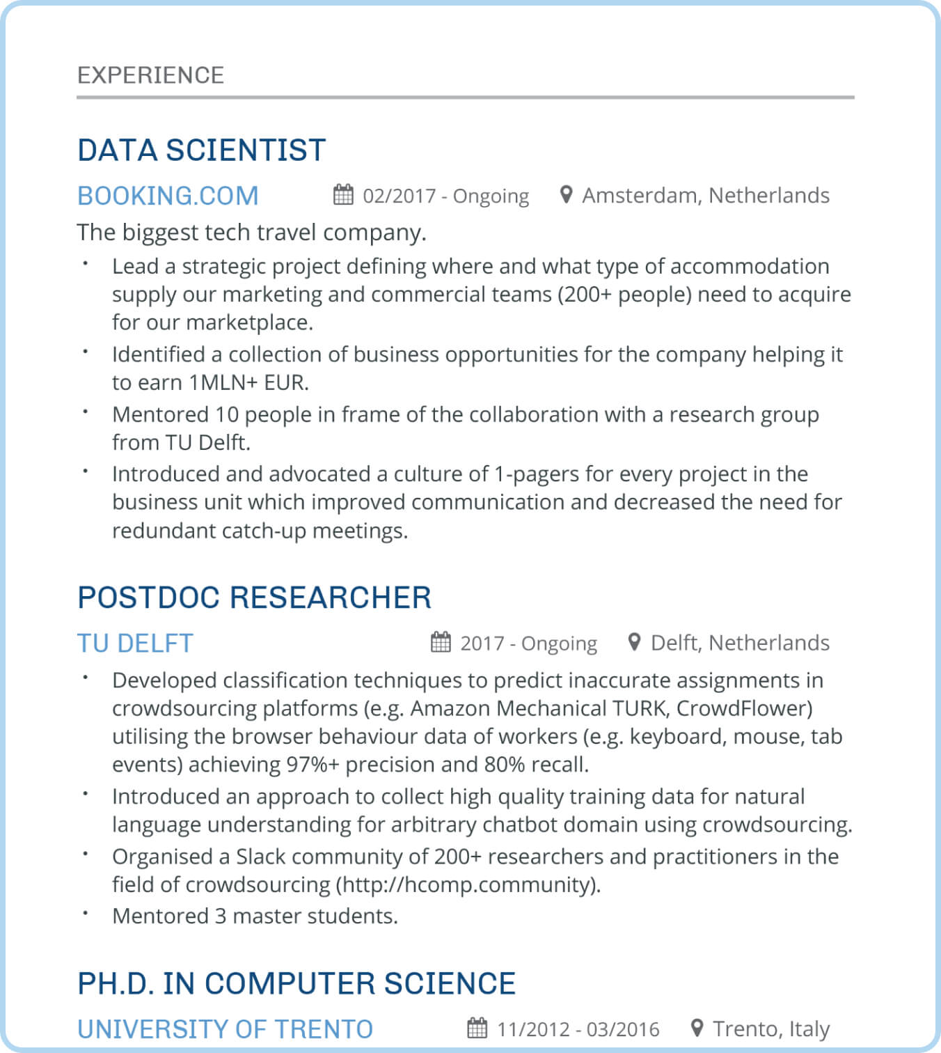 how to make a resume in one page