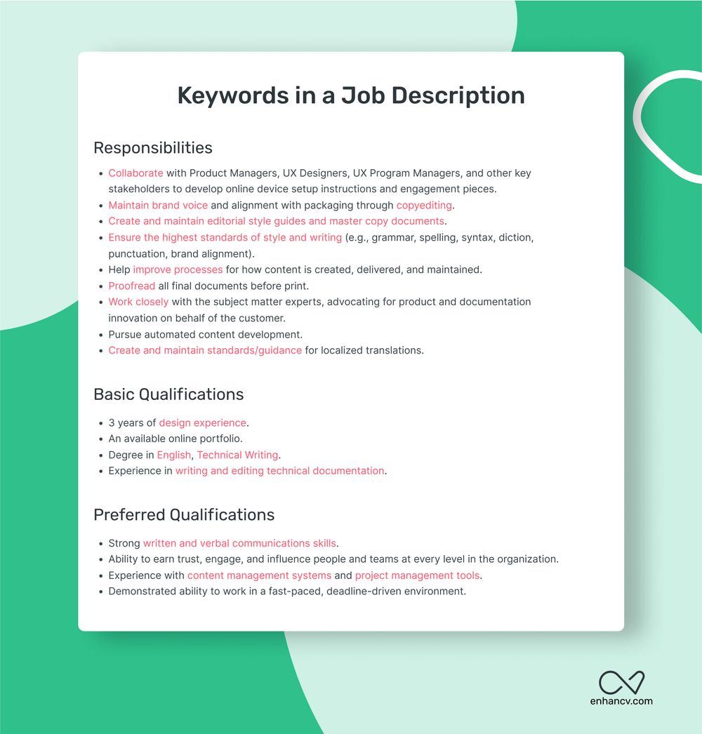 The Secret to Finding Keywords in Job Descriptions Enhancv