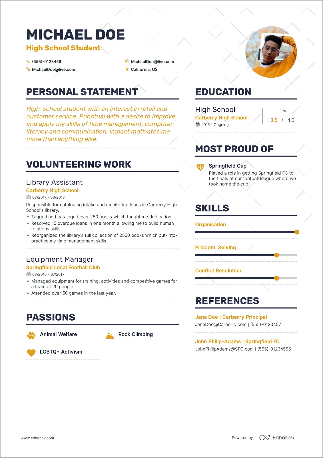 First Job Resume Template / Simple Cv Template For Ms Word Professional ...