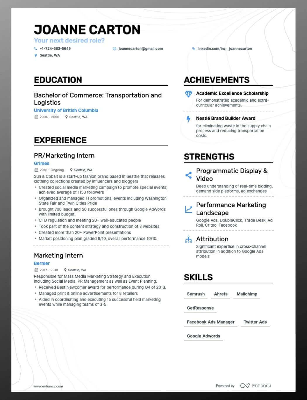 Enhancv Everything You Need to Know: Functional Skills Based Resume 
