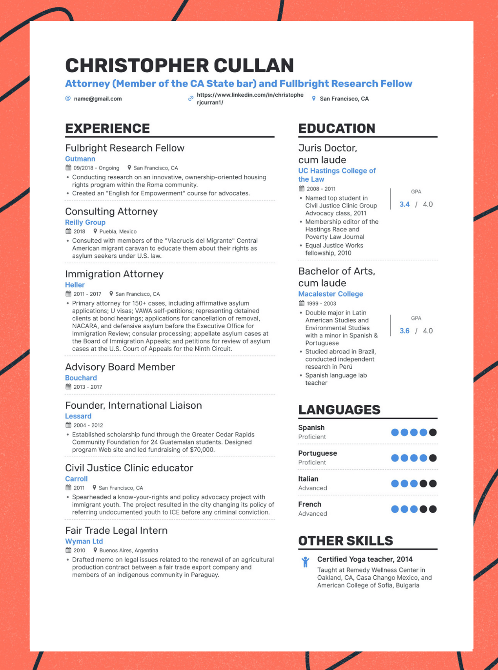 how to describe thesis in resume