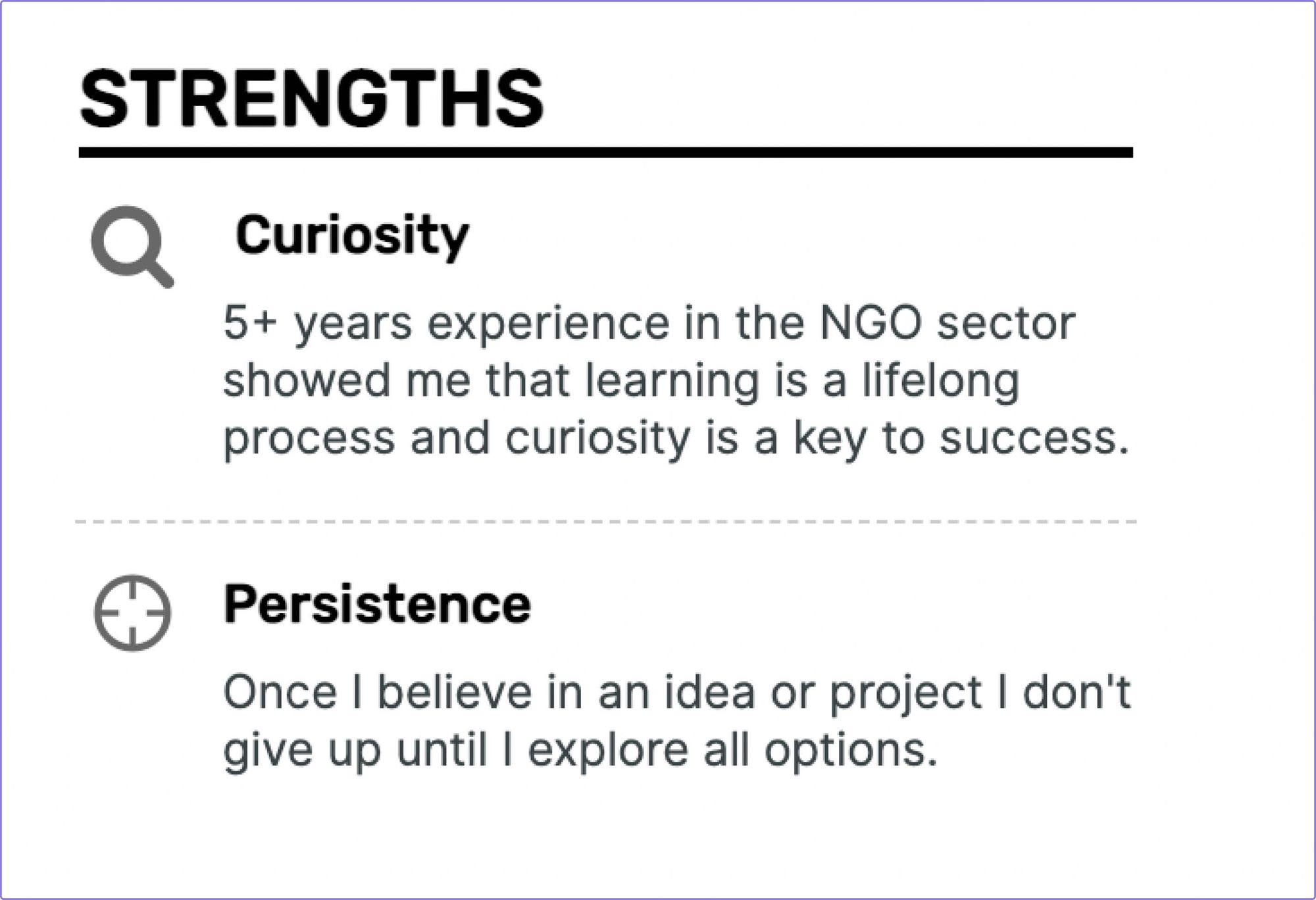 how to write a strengths section on your resume