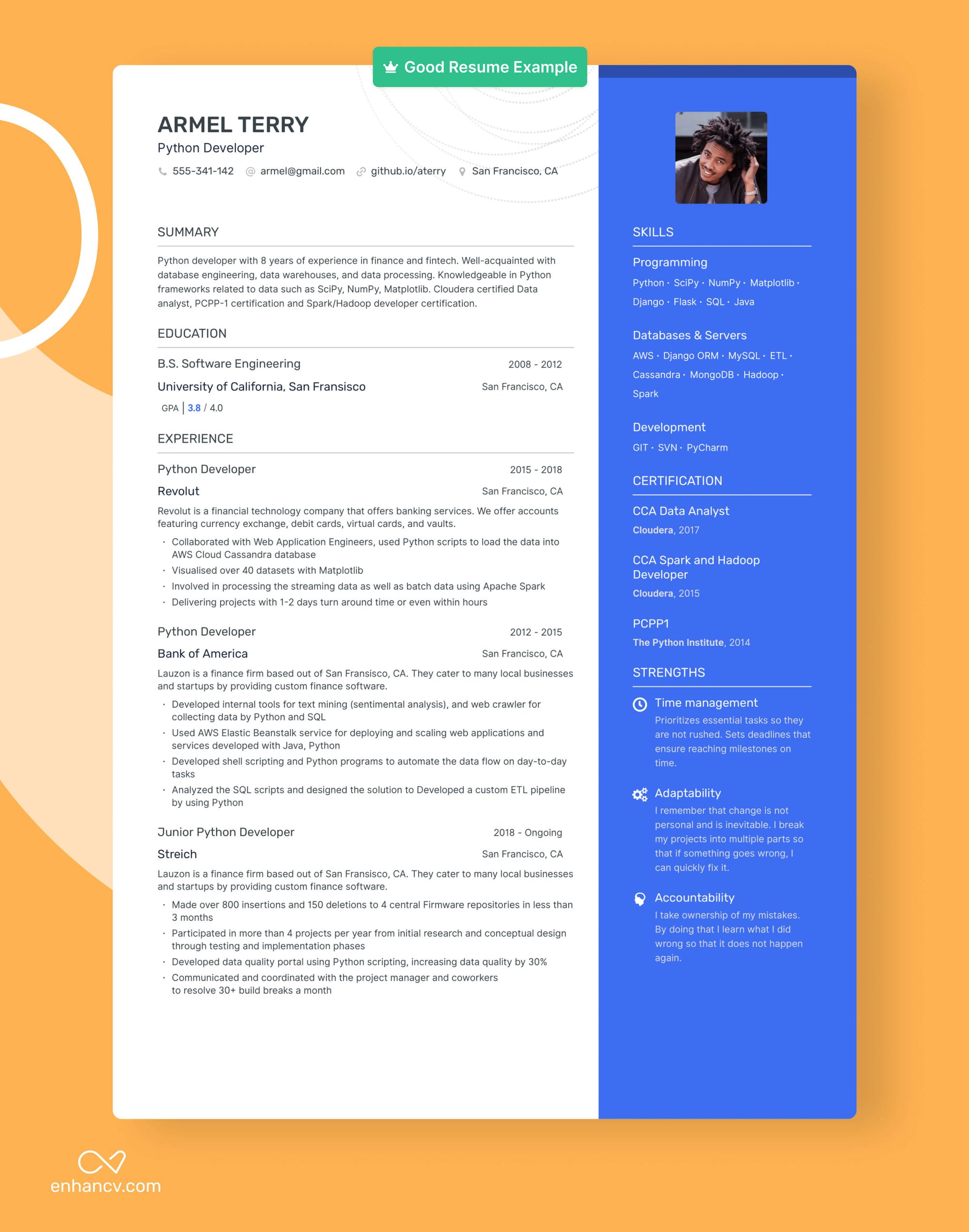 How To Make the Perfect Startup Resume Enhancv