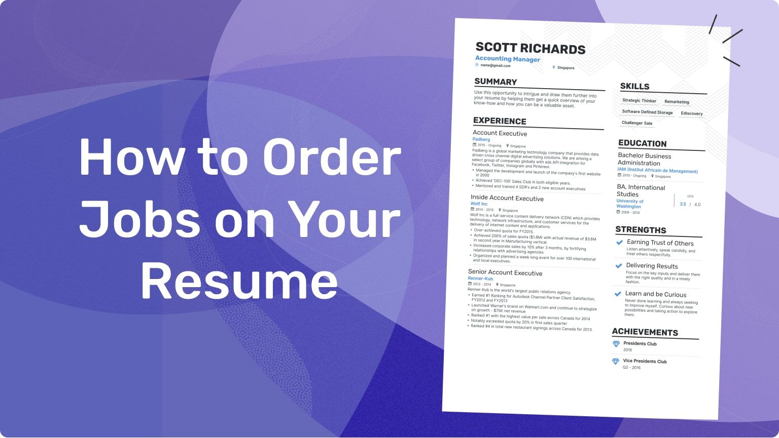 Resume Order of Jobs – Does it Matter?
