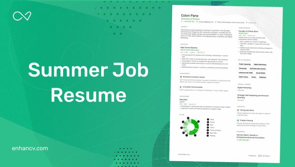 A Summer Job Resume – Here's How To Make One