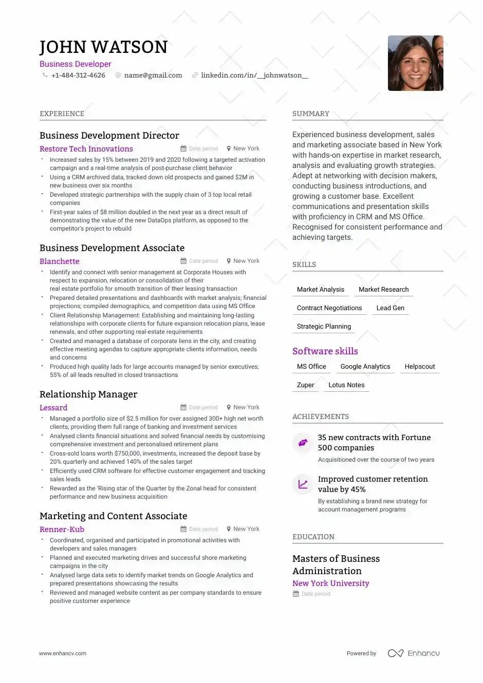 Business Development resume