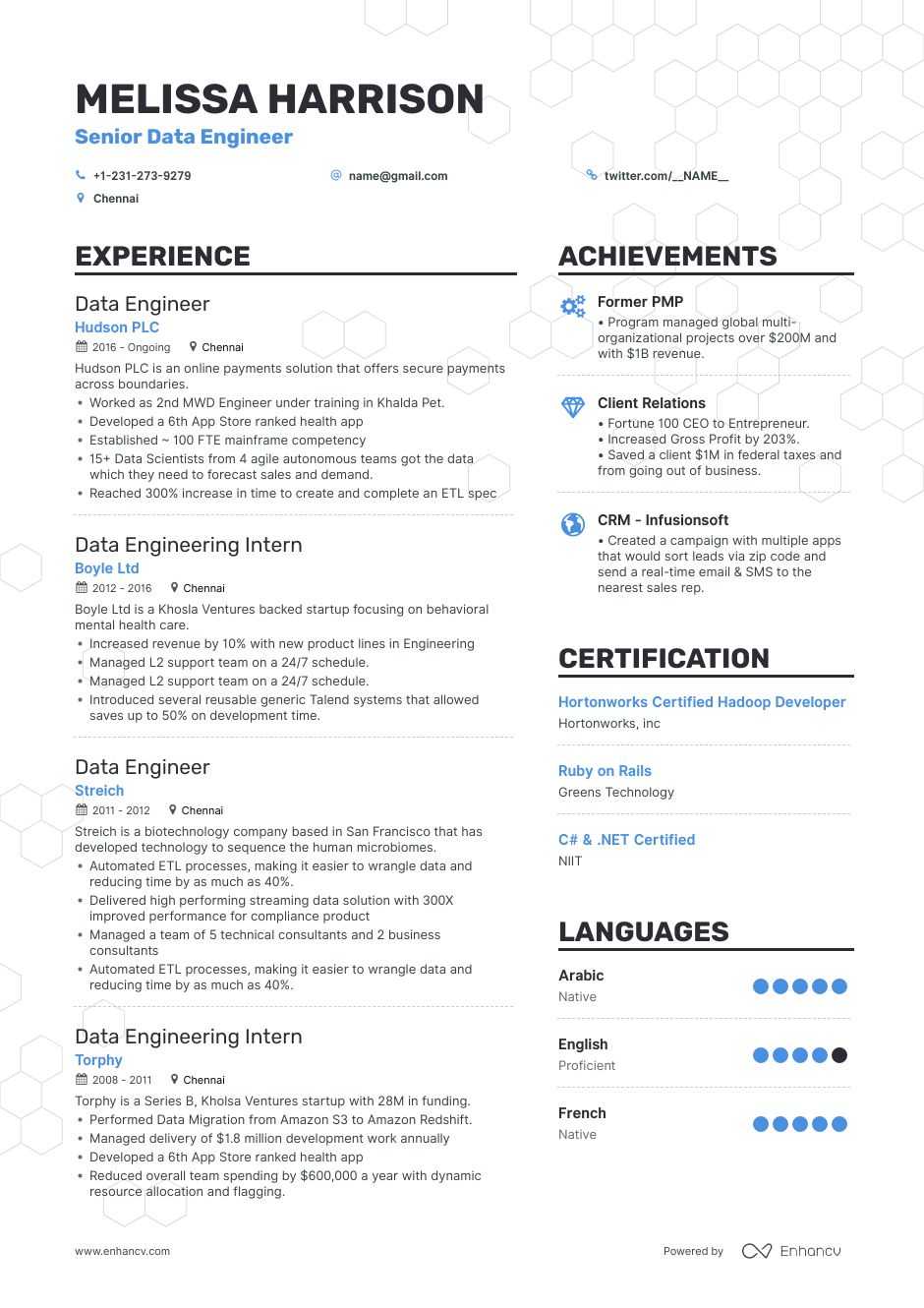 big data support engineer resume