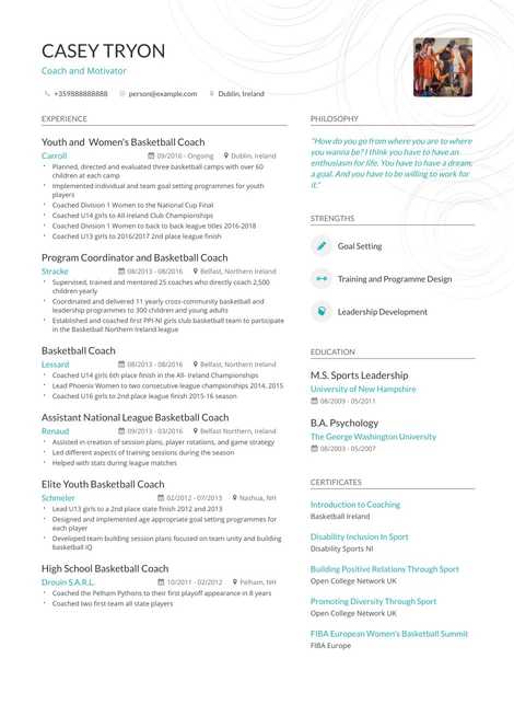 Coaching Resume Examples [Inside How-To Tips] | Enhancv