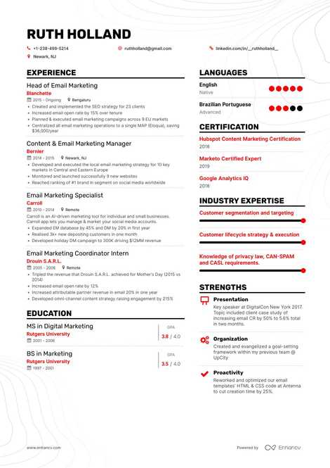 Best Email Marketing Resume Examples with Objectives, Skills & Templates