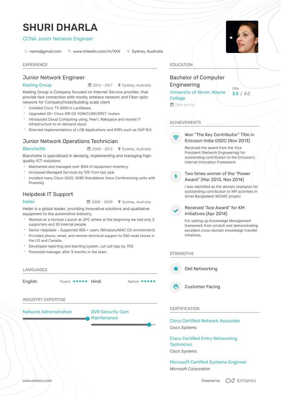 Entry Level Network Engineer Resume Examples Skills Templates