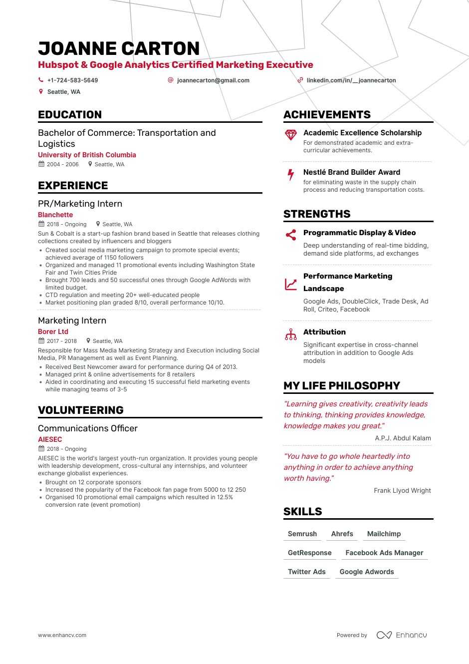 10 Marketing Intern Resume Samples With Right Wrong Examples