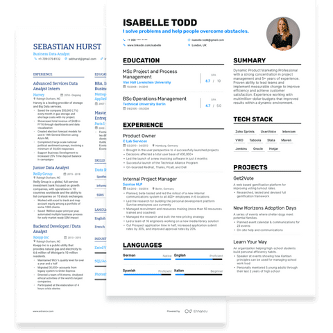 One-page resume templates image