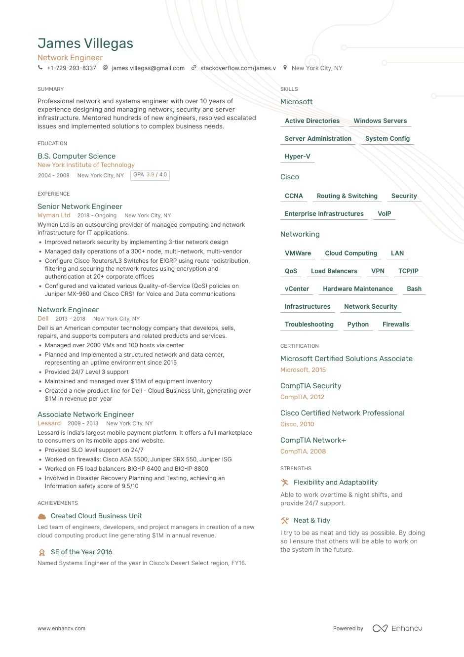 Network Engineer Resume Samples And Writing Guide For 2021
