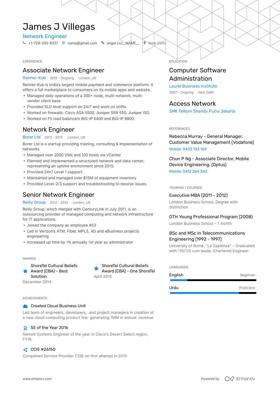 Network Engineer Resume 8 Step Ultimate Guide For 2020 Enhancv