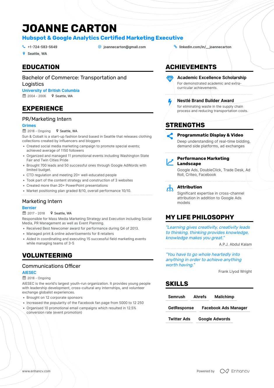 marketing-intern-resume-8-step-ultimate-guide-for-2021-enhancv