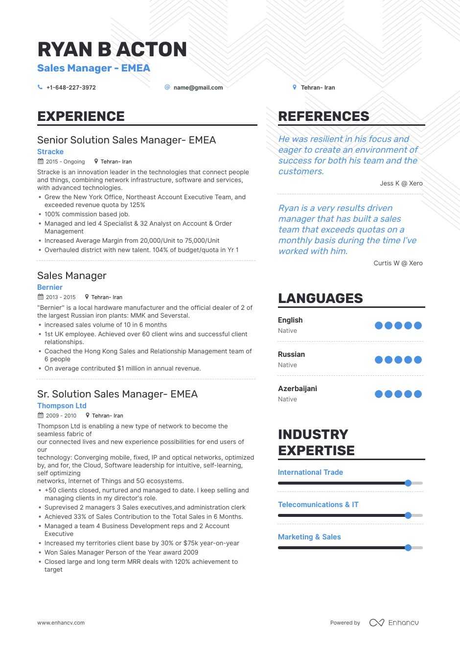 Best Sales Manager Resume Examples With Objectives Skills Amp Templates