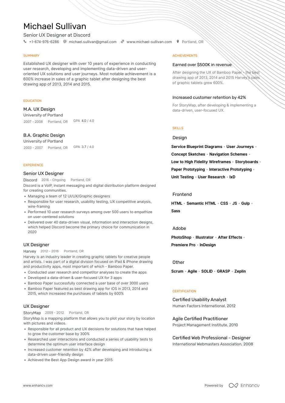ux designer resume template free download