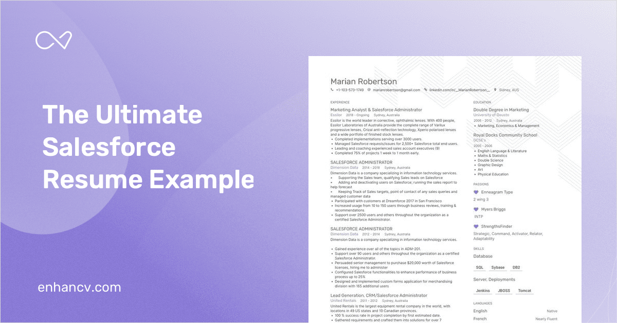 6 Salesforce Resume Examples