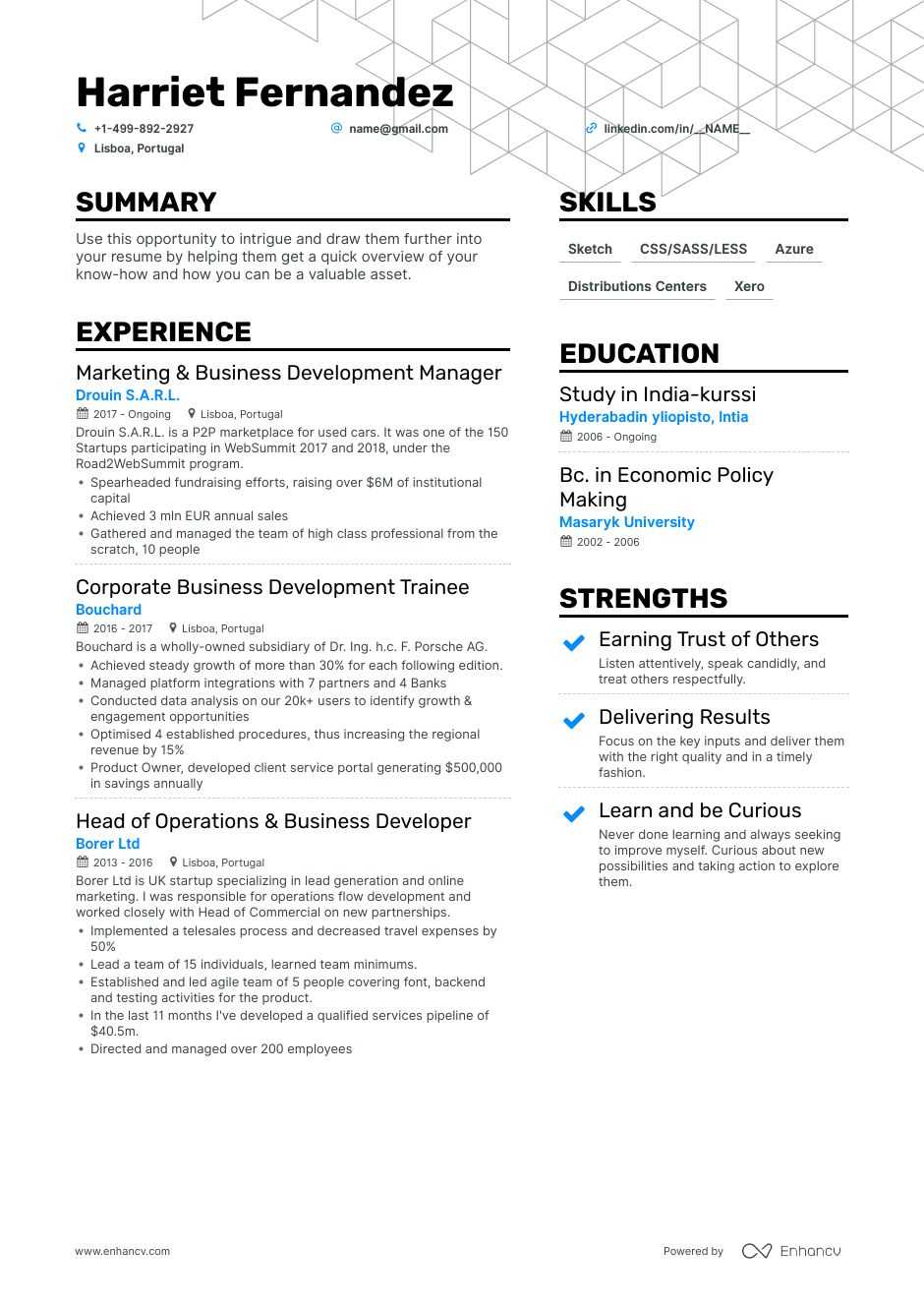 business resume example