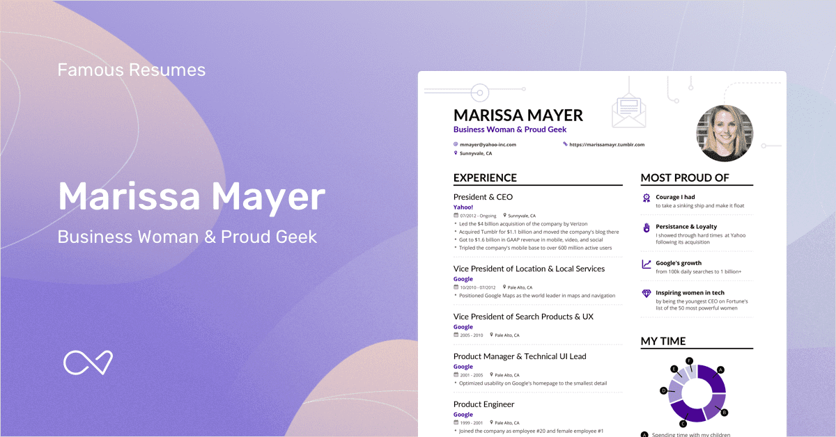 Marissa Mayer's Yahoo CEO Resume Example