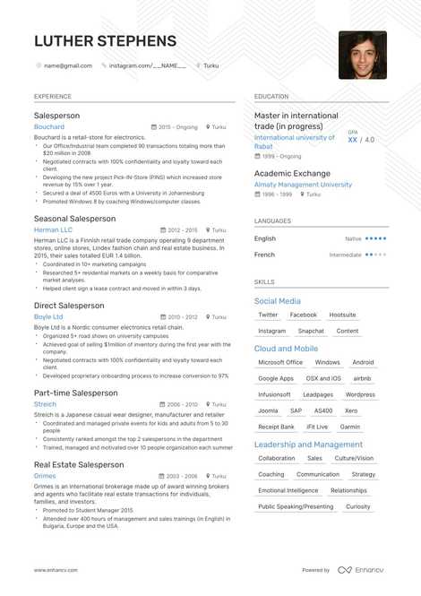 Sales Person Resume Examples and Skills You Need to Get Hired