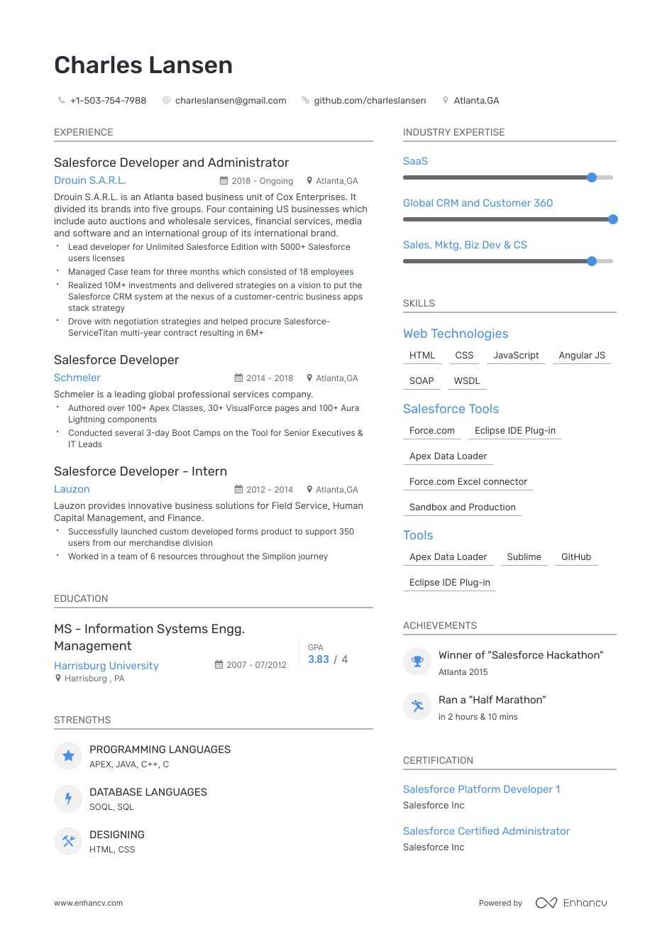Salesforce Developer Resume Samples and Writing Guide for 2021