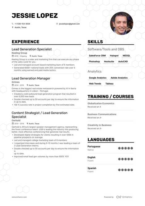 lead generation job description for resume