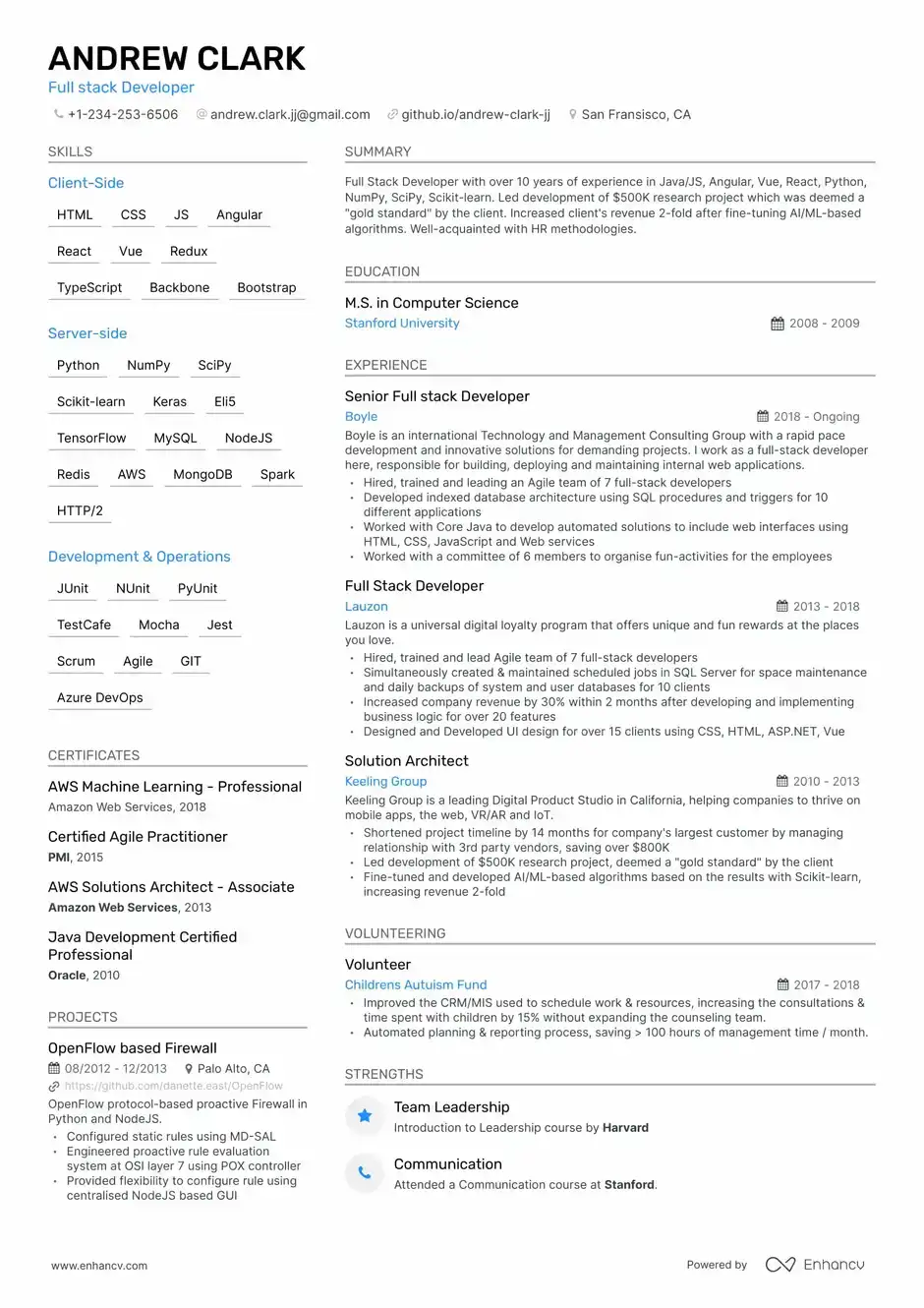 40+ Professional Resume Templates | PDF Download - Enhancv