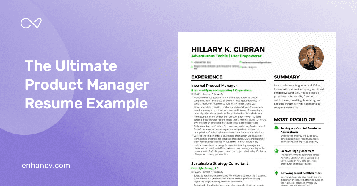 product manager resume example and guide for 2019