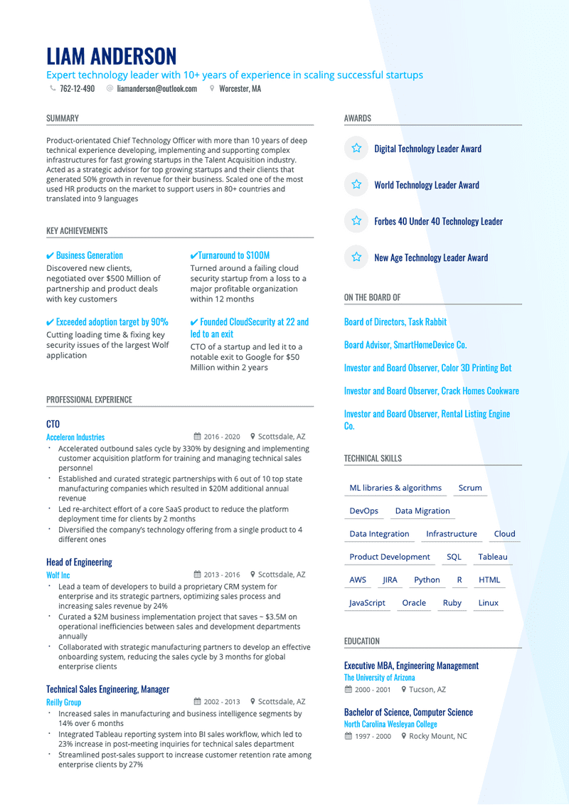 modern functional resume template