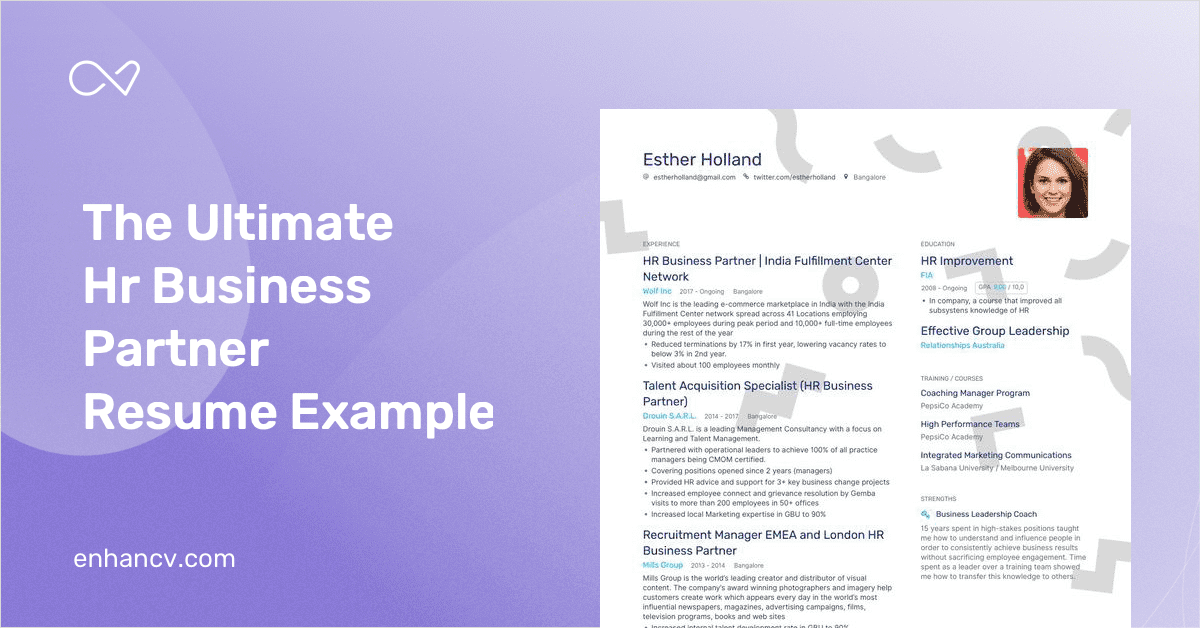 Hr Business Partner Resume Example And Guide For 2019   Hr Business Partner Resume 