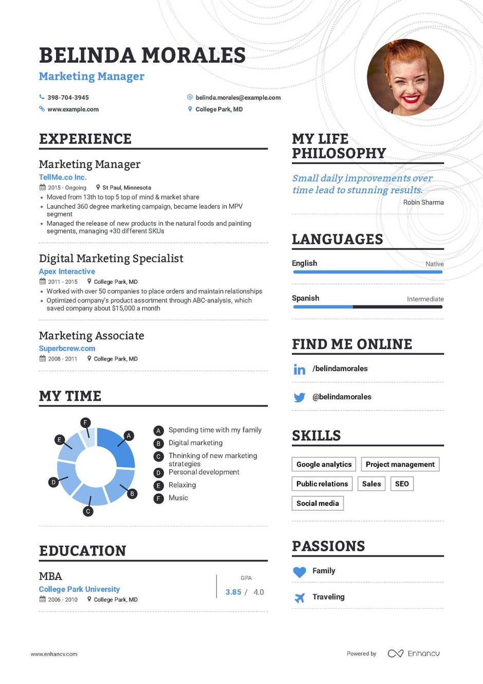 marketing manager resume samples  with 8  examples