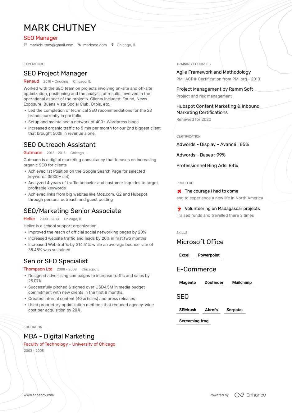 Seo Manager Resume Examples And Skills You Need To Get Hired