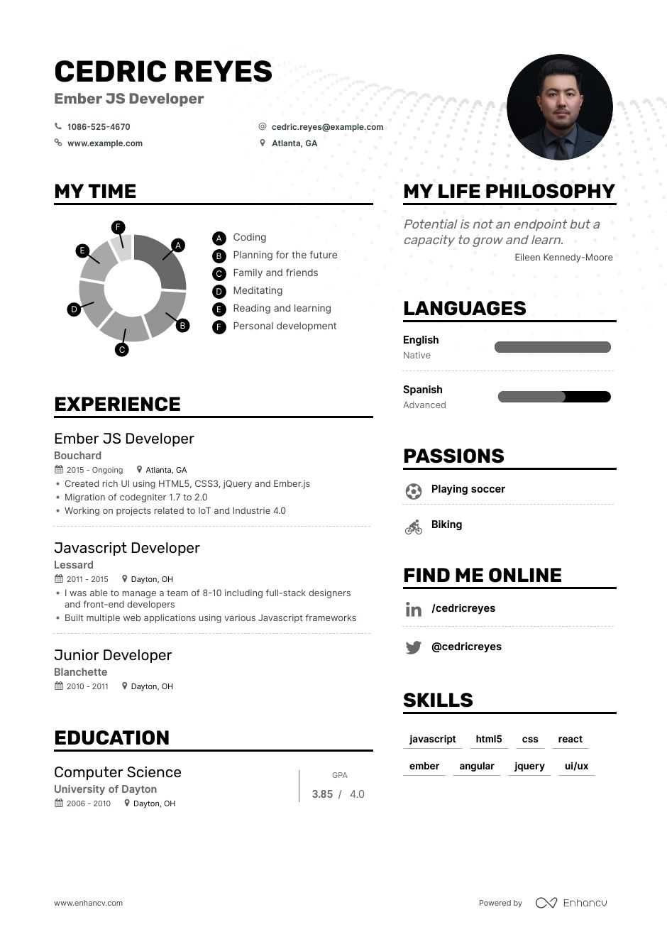 Front End Developer Resume Sample Template Word Pdf