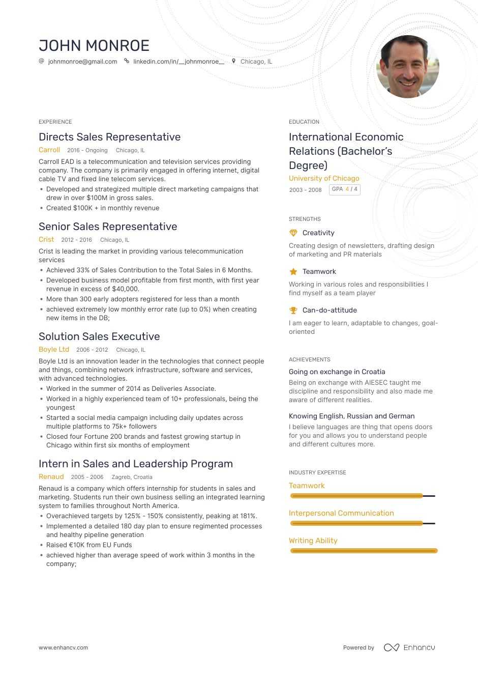 The Best Sales Representative Resume Examples Skills To Get You Hired