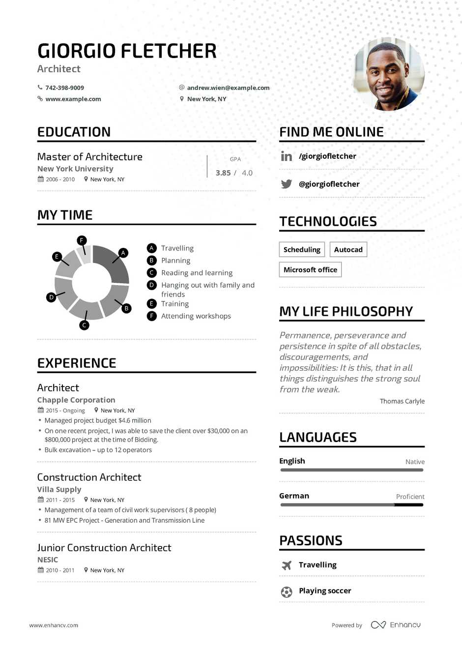 construction architect resume example and guide for 2019