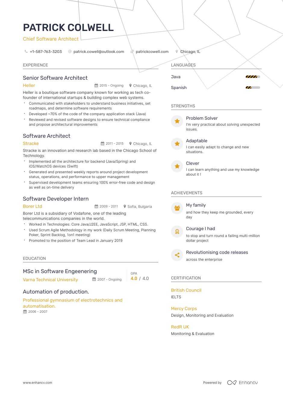 Software Architect Resume Examples 15 Expert Tips Template