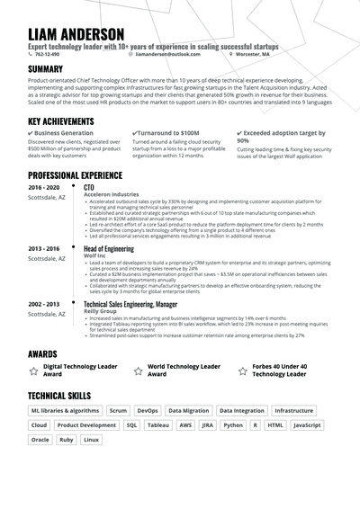 Timeline Resume Template | Chronological Resume Template 2021 | PDF & TXT