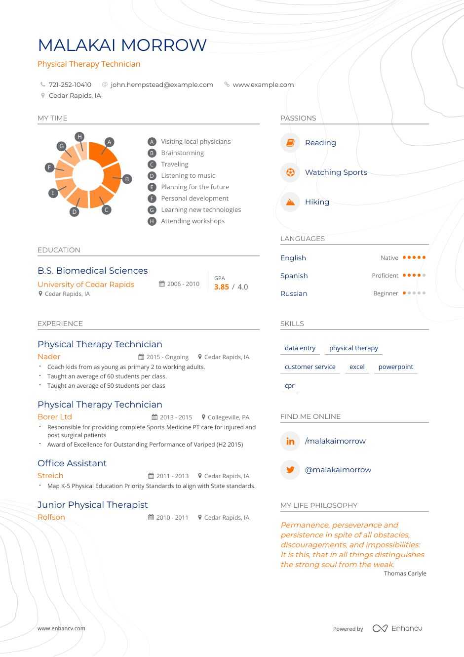 Physical Therapy Technician Resume Examples Do’s and Don’ts for 2021